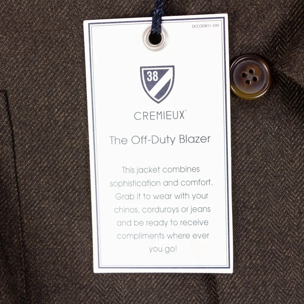 NWT Cremieux Blazer Mens XL Brown Off-Duty Sport Coat Herringbone Surgeon Cuff